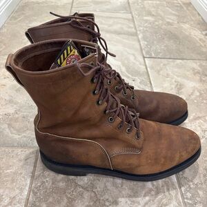 Justin 764 Men's Double Comfort Collection Work Boot Round Steel Toe sz 13 EE